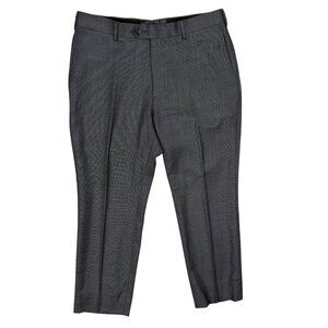 Spier & Mackay Dress Pants Grey Wool Trousers Birdseye 32x26